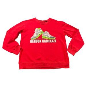 Mens Reebok Kamikaze Red Sweatshirt L Streetwear Retro Y2K